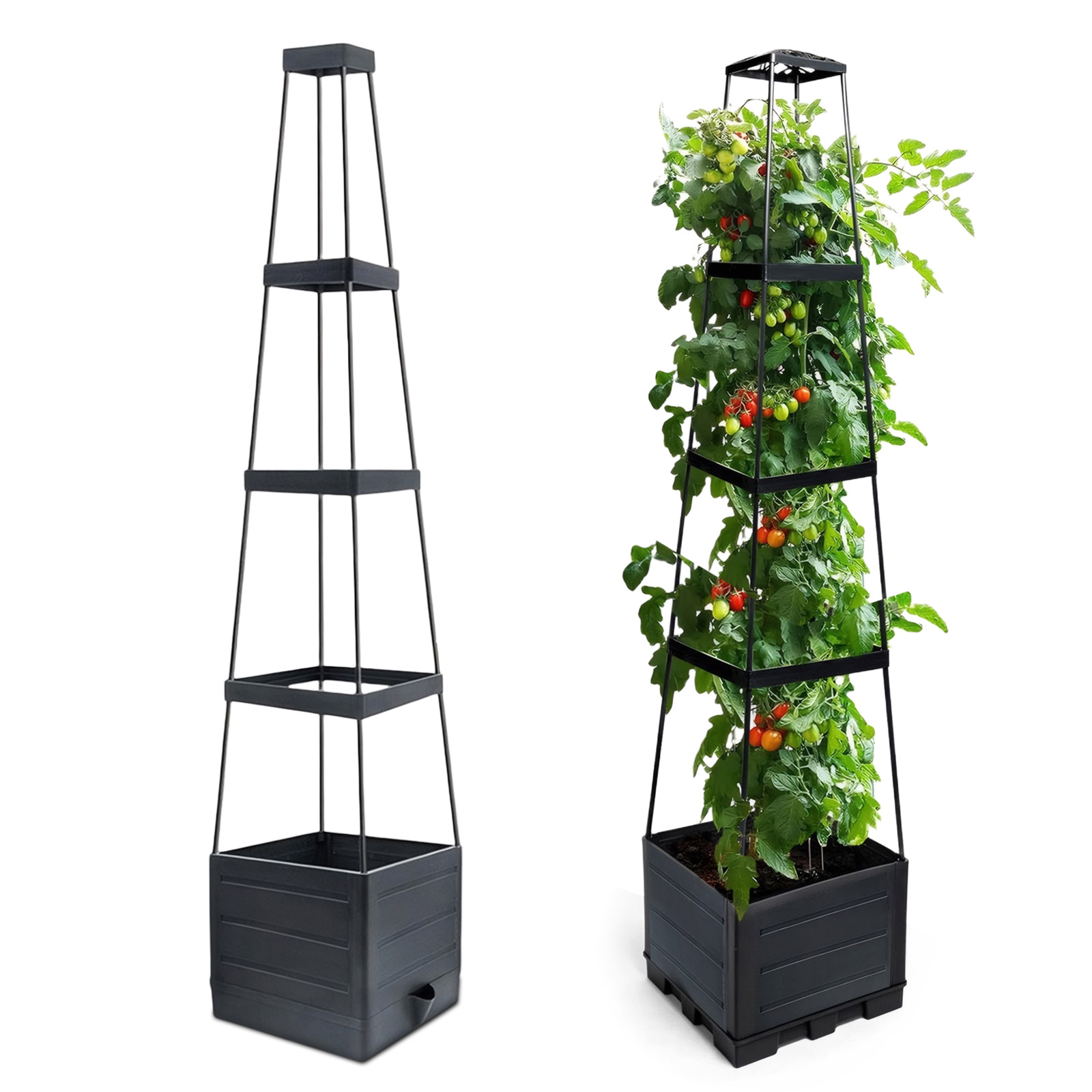 Self Watering Planter - Kotak Penanam Tanaman Bertingkat dengan Teralis,