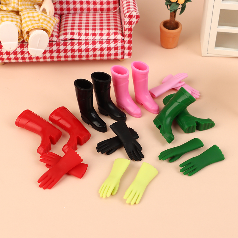 Garden Gloves - 1Set 1:12 Sepatu Bot Hujan Miniatur