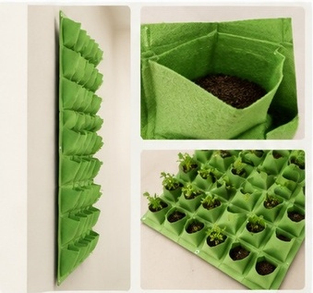 Vertical Planter - Kantong Tanaman Dinding dengan 64 Kantong,