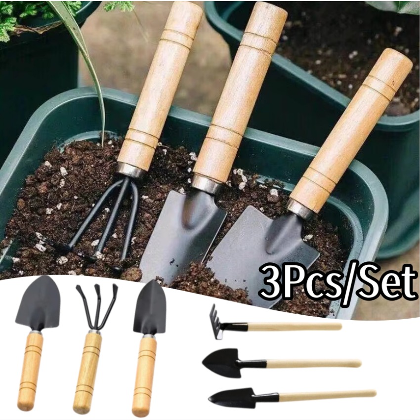 Trowel Garden Tools - 3 Buah/Set Peralatan Berkebun Mini, Set