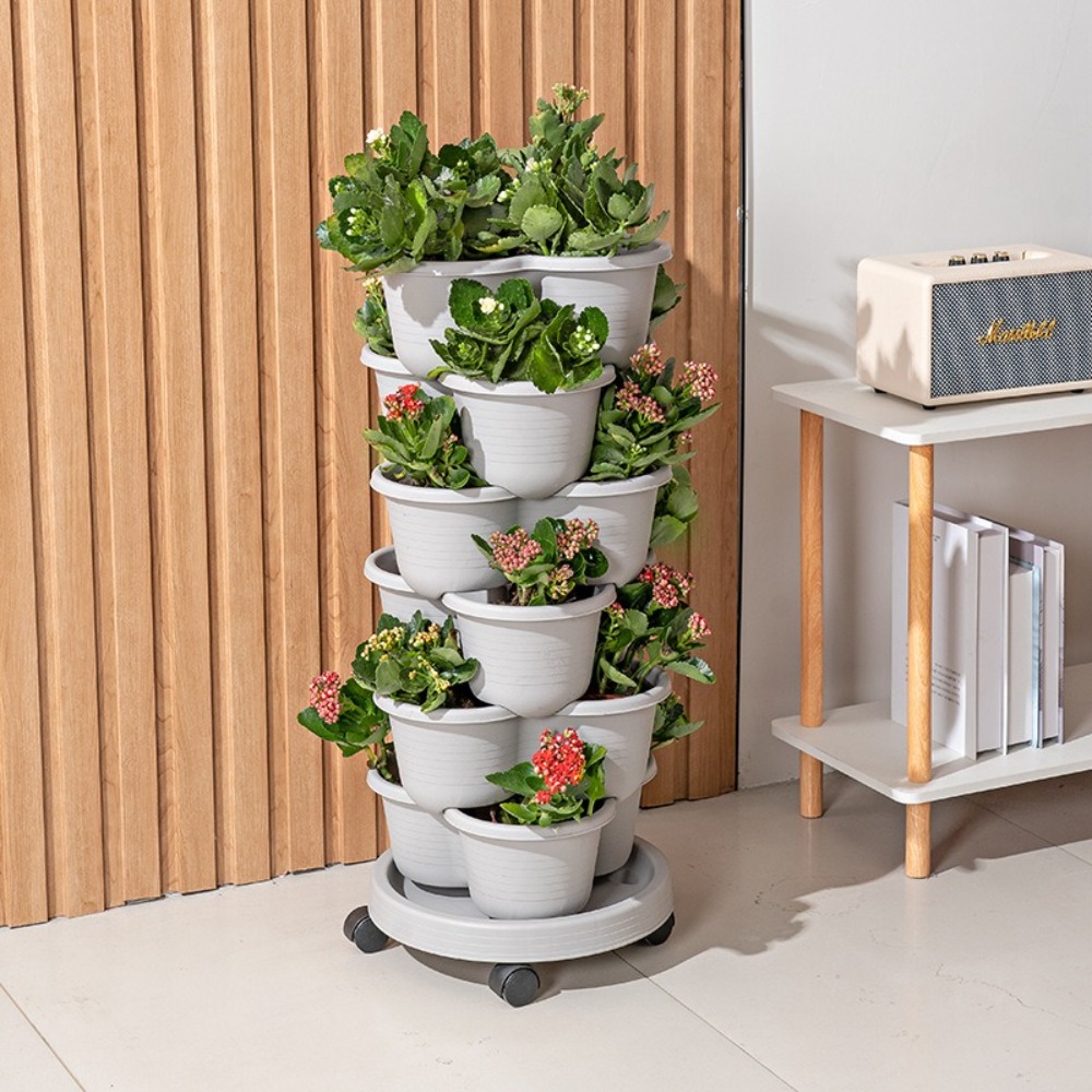 Pot Bunga Plastik Bertingkat V - Vertical Planter ulasan dan harga