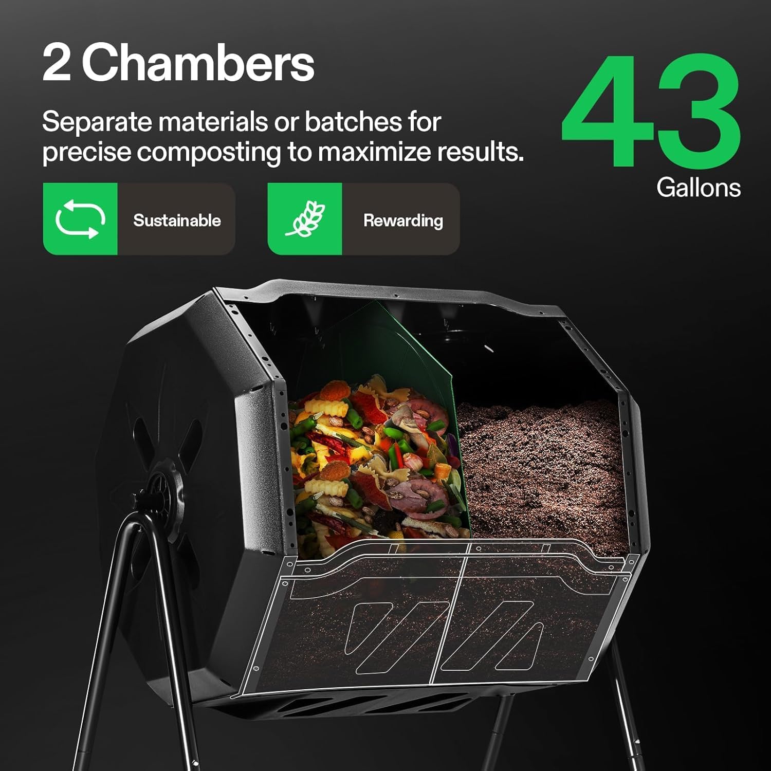 VIVOSUN Tempat Kompos Putar Ga - Compost Bin ulasan dan harga